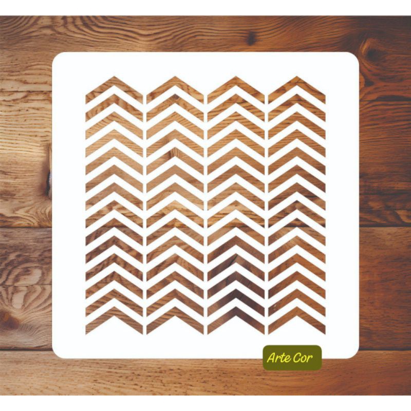 Estencil Zig Zag / Molde vazado n.53 / 20 x 20 cm em Oferta na Shopee