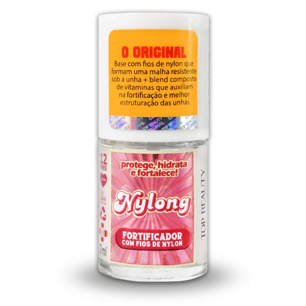 Base Tratamento Nylong Fortificador Com Fios De Nylon 12 FREE Top Beauty 7mL