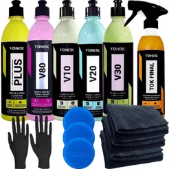 Kit Polidor Automotivo Corte Refino Lustro Cera Tok Final Vonixx