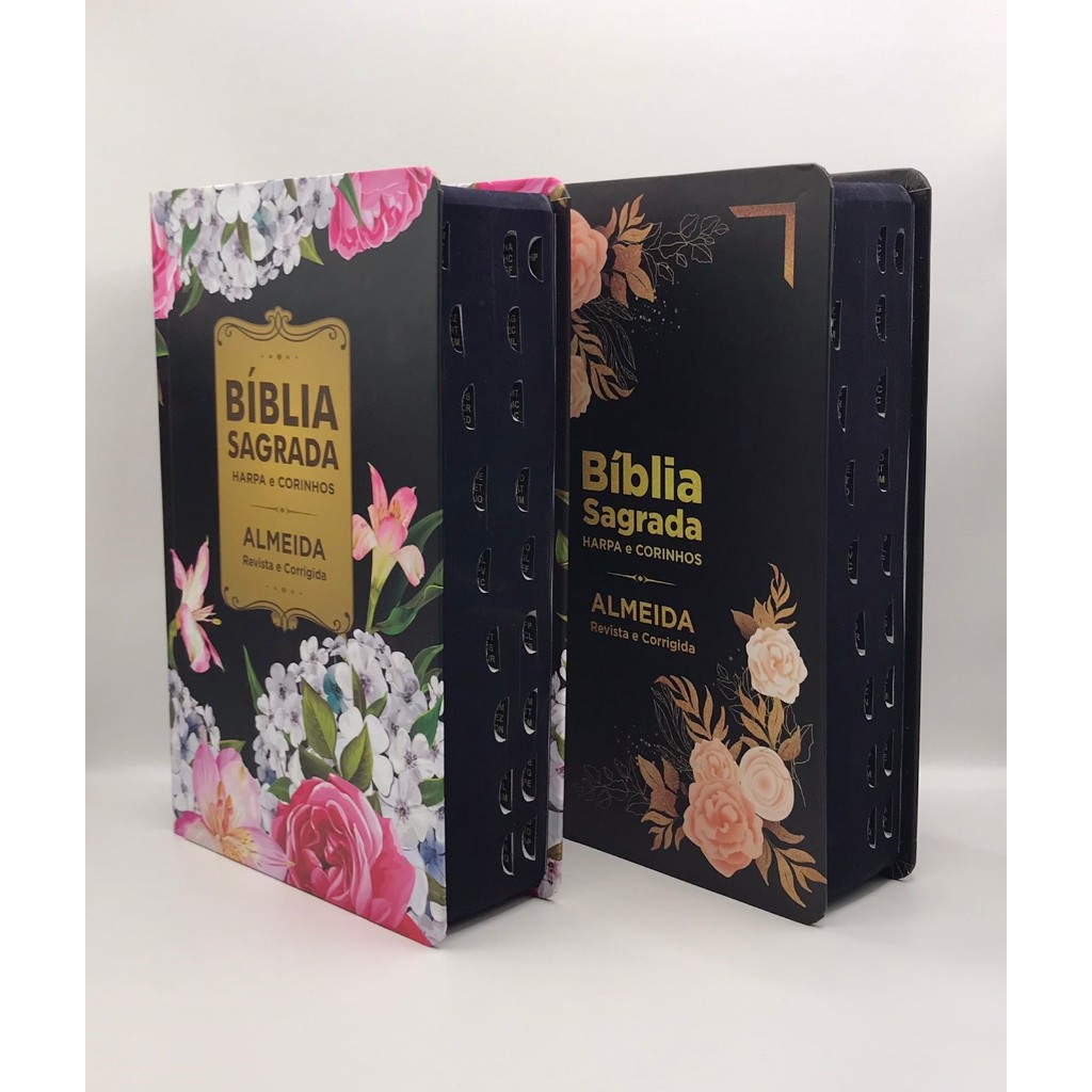 Kit 2 Bíblias  Sagrada Tamanho Grande Capa Dura Com Harpa Palavras de Jesus em Vermelho (Kit 28)