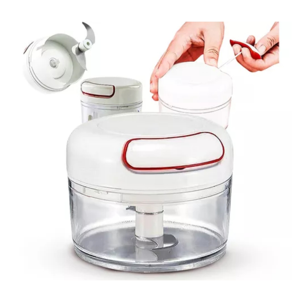 Mini Processador Alimentos Triturador Manual de Corda Alho Cebola Cozinha