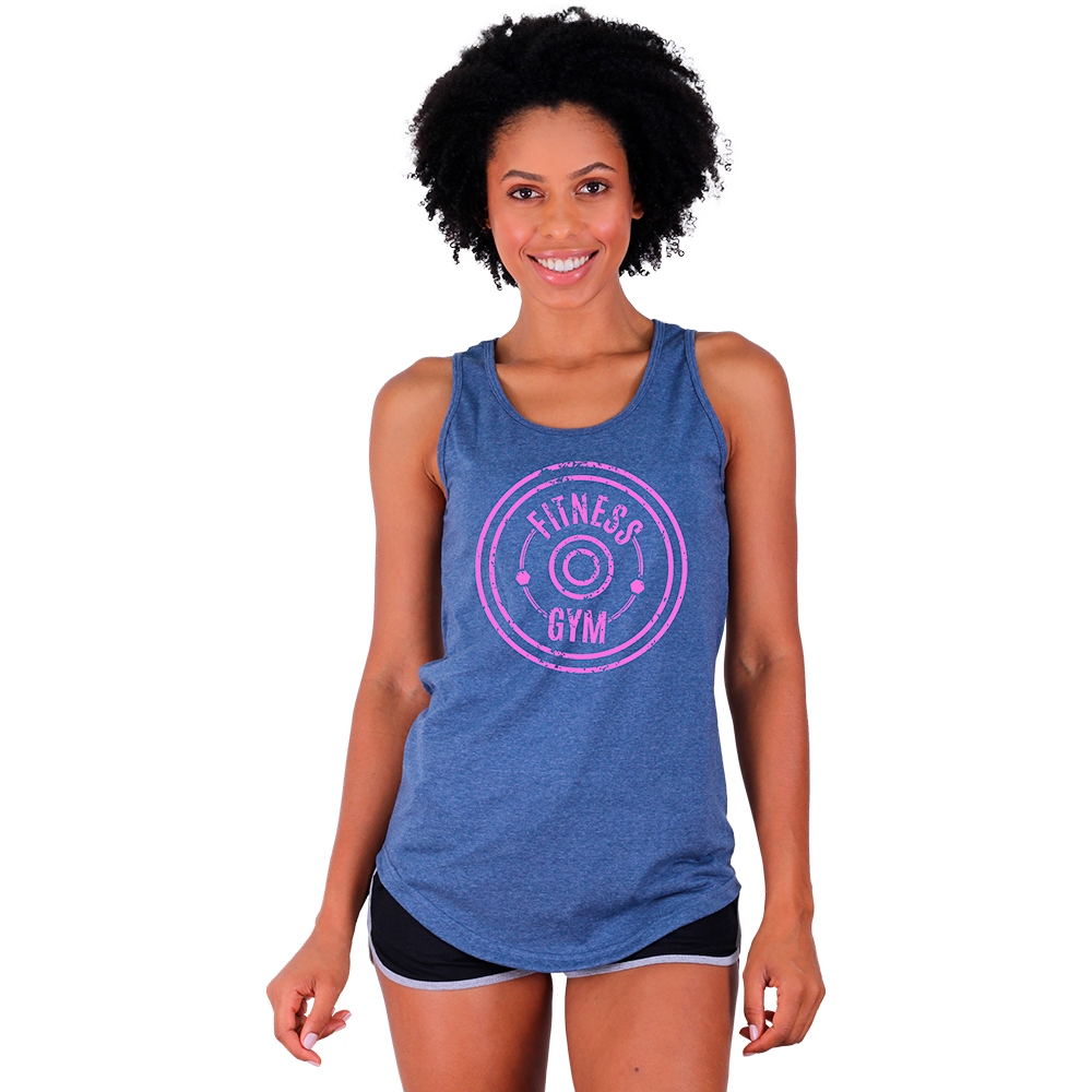 Regata Longline Feminina MXD Conceito Coração Batimento No Pain No Gain Coração I Love My Pet Love