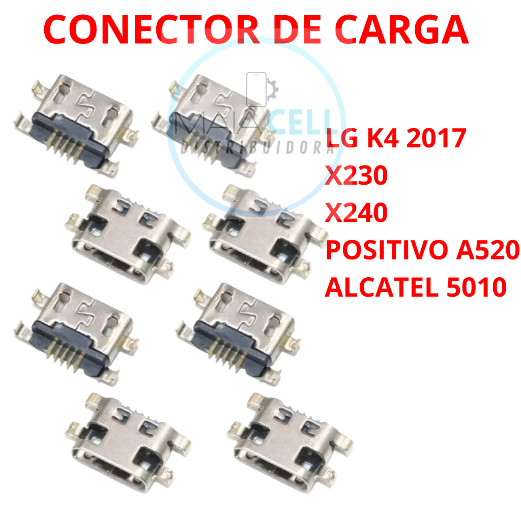 kit até 50 peças conector de carga lg k4 novo k42017 k417  k4 2017 x230 positivo a520
