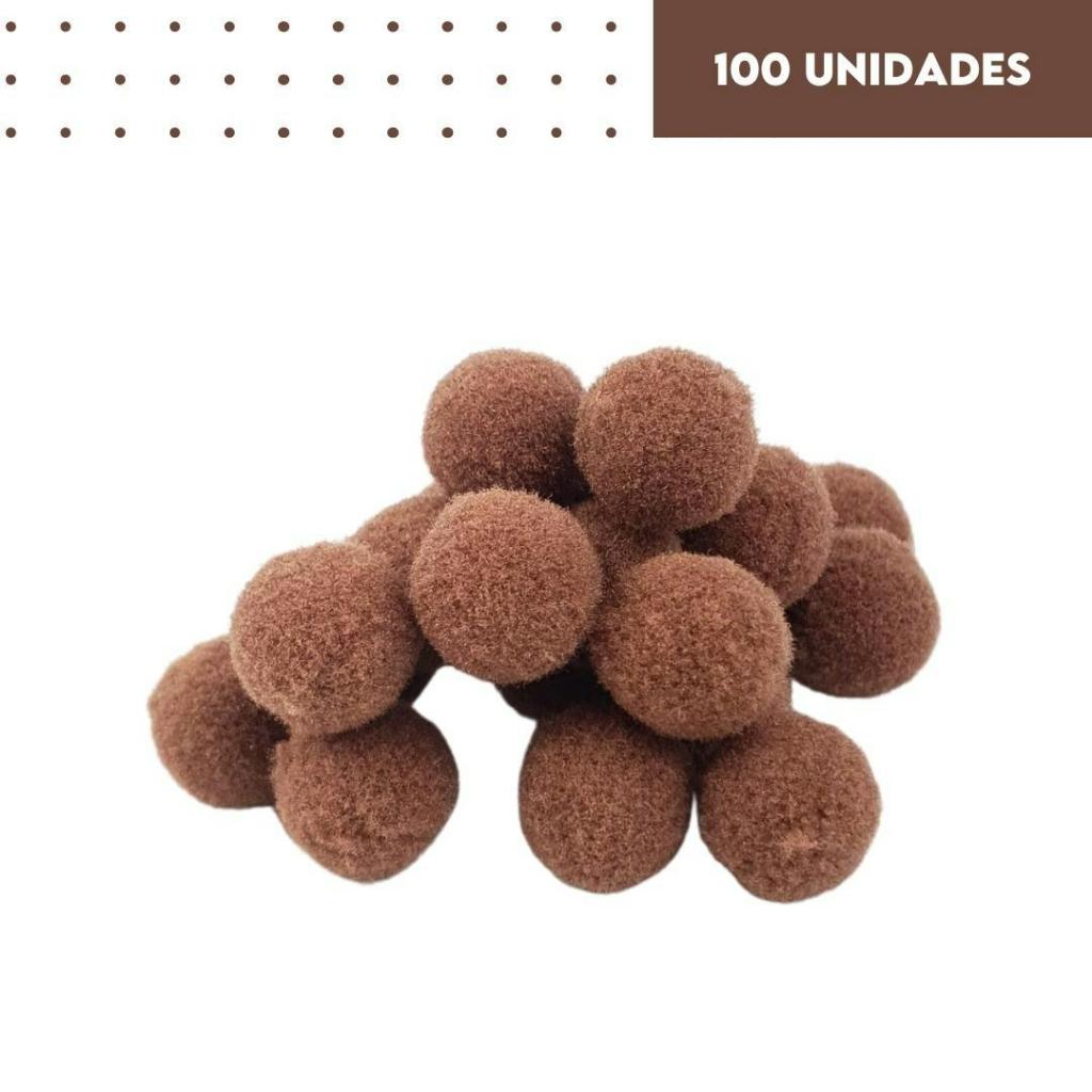 Pompom Marrom Havana 14mm - Com 100 Unidades - MGX em Oferta na Shopee