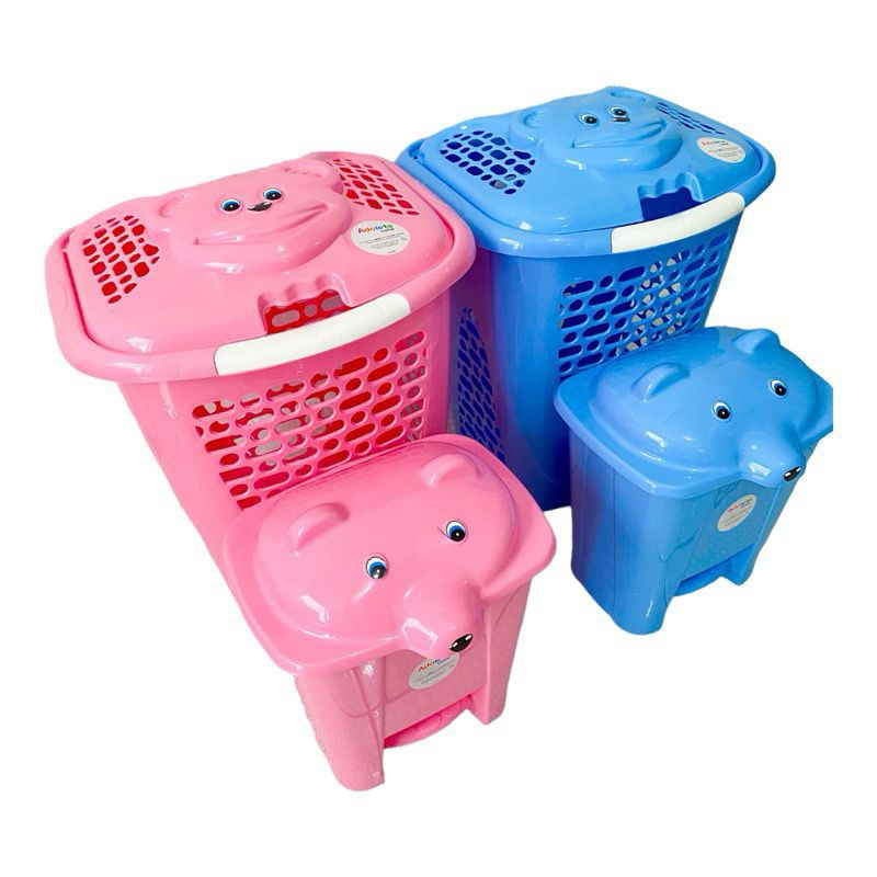 Kit Bebê Cesto Roupa infantil e Lixeira infantil