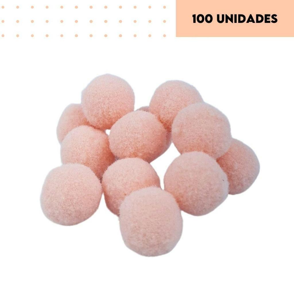 Pompom Salmão 14mm - Com 100 Unidades - BRX