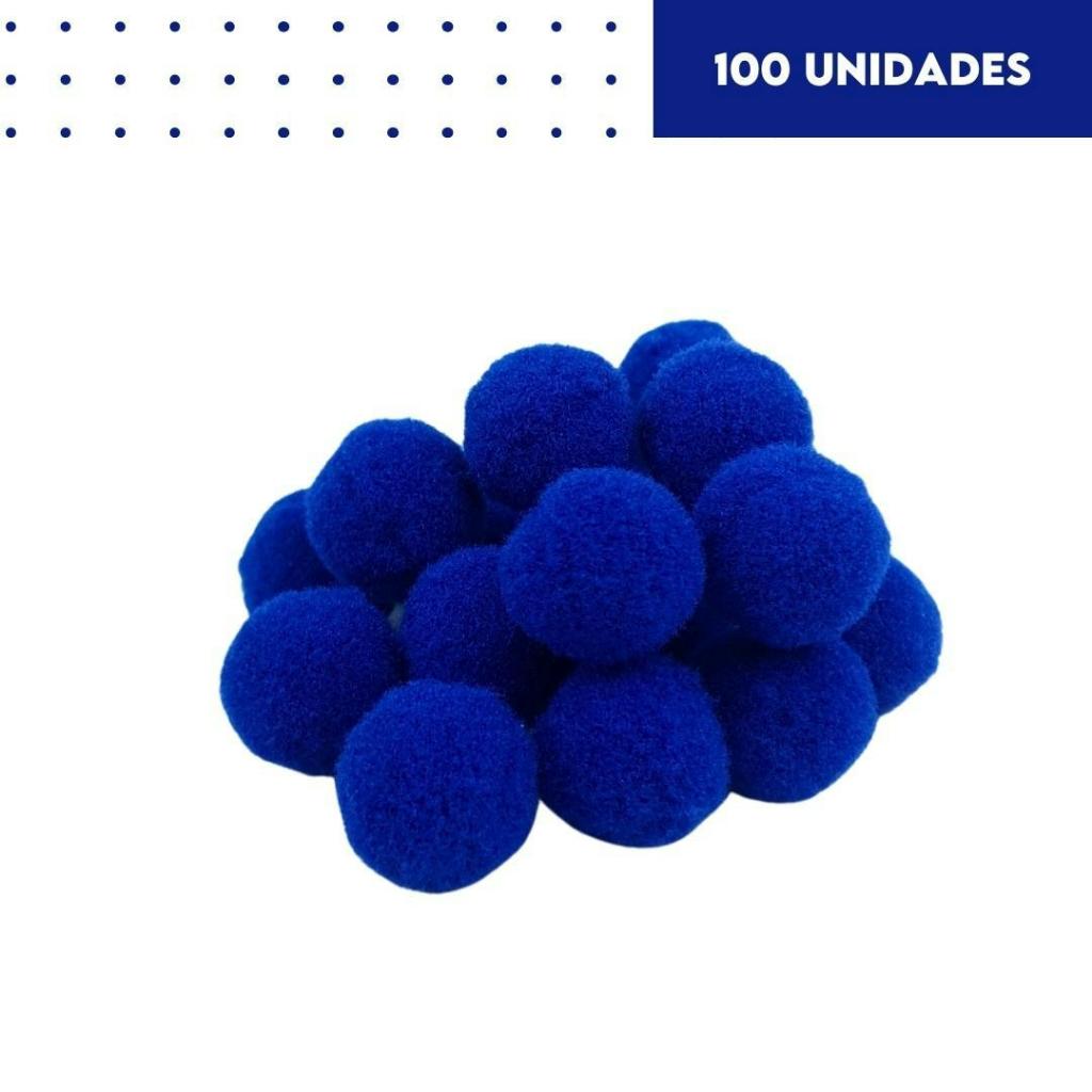 Pompom Azul Royal 14mm - Com 100 Unidades - BRX