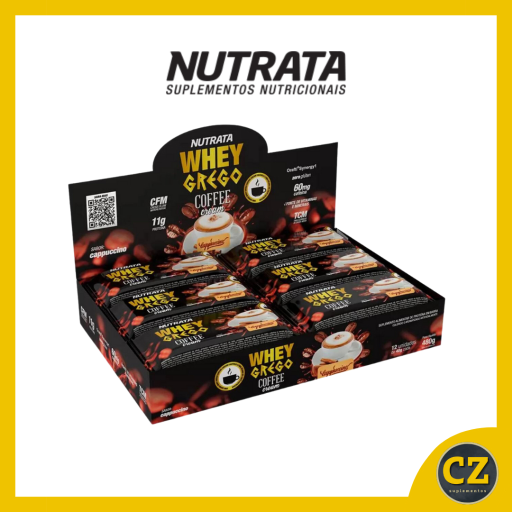 Barra de Proteína Whey Grego Bar SABORES 12 Unidades - Nutrata