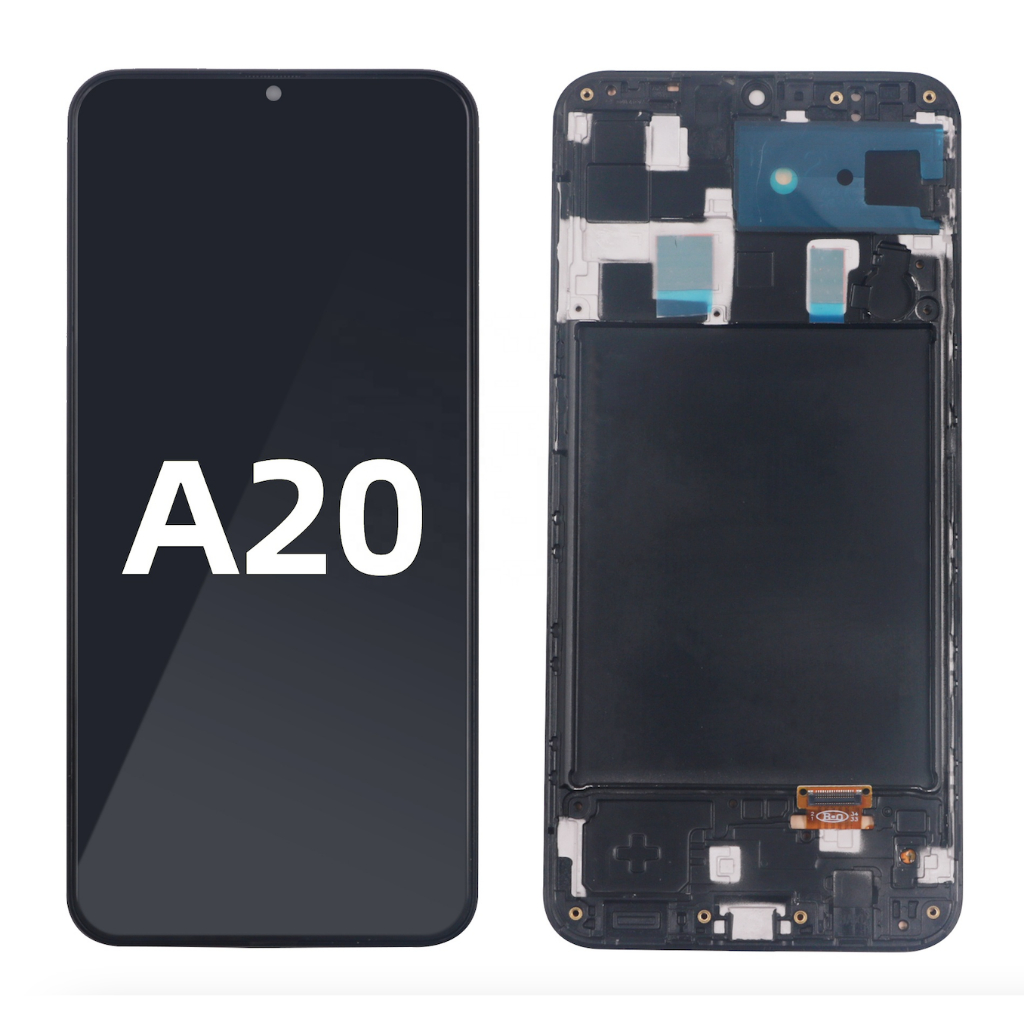 Tela Display Modulo Fronta touch Lcd completo Samsung A20 A205 Amoled Com Aro