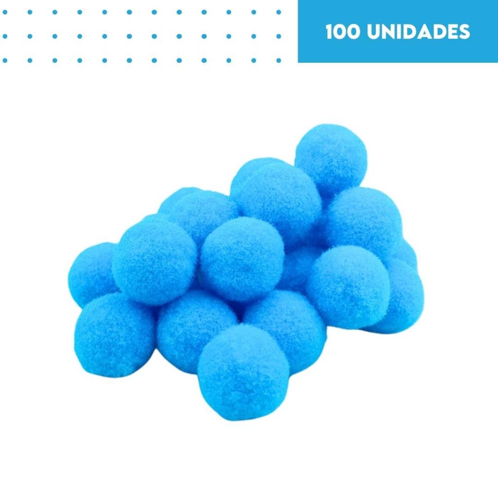 Pompom Azul Turquesa 14mm - Com 100 Unidades - UMK