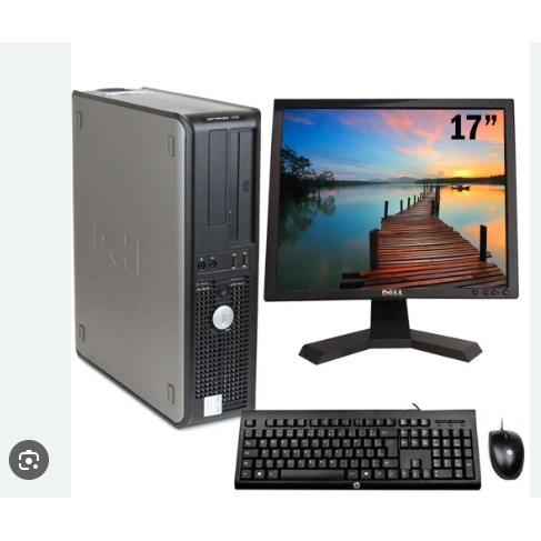 Kit Pc computador completo Monitor 17 Wi-fi cpu Dell Core 2 duo Memoria 4gb Hd250gb Teclado Mouse