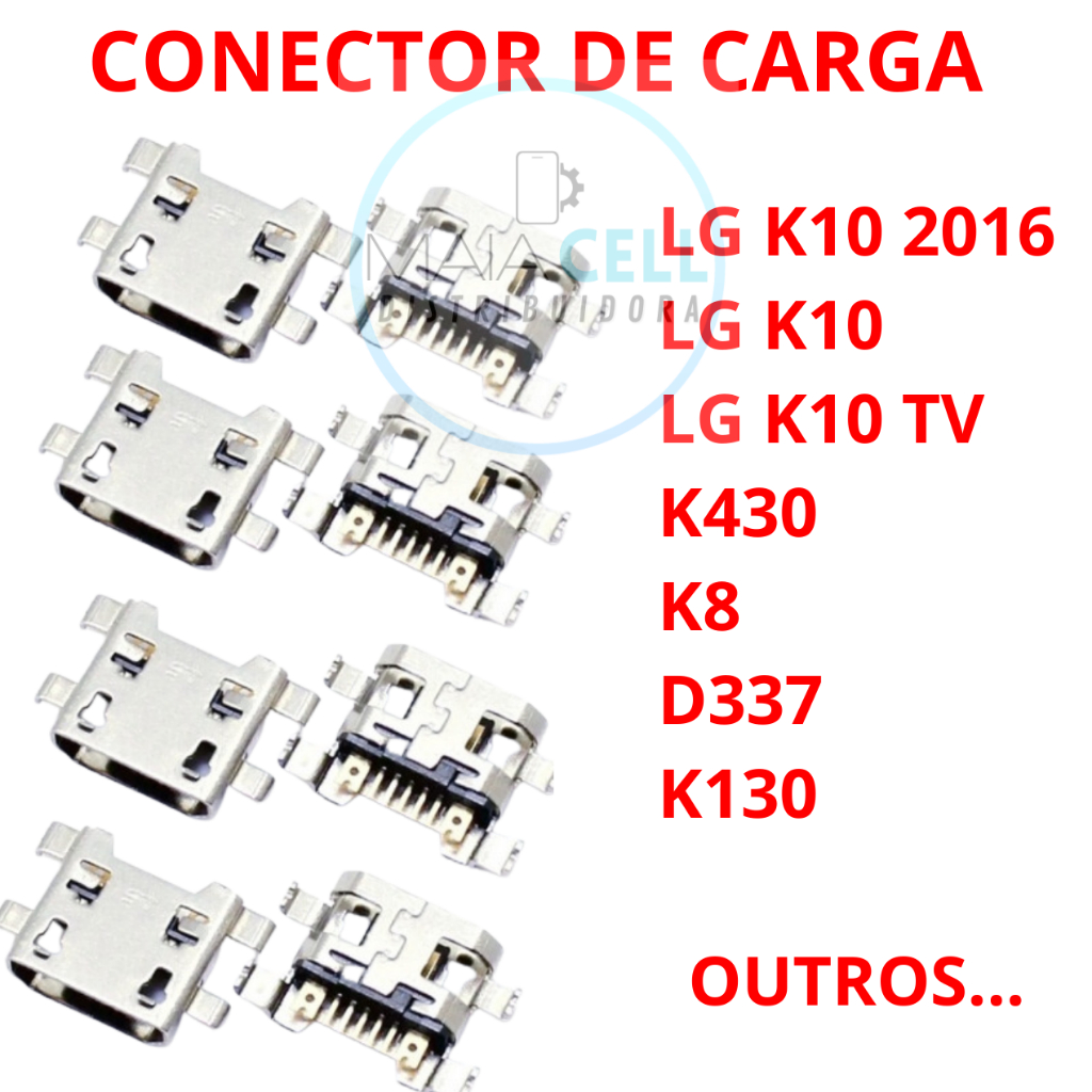lote até 50 peças conector de carga LG k10 2016 Usb LG K10 2016 D337 k10 16 k8 k1016