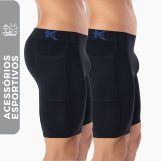 Kit 2 Bermuda Térmica Masculina Short Térmico Masculino com Bolso Cueca Térmica Sem Costura