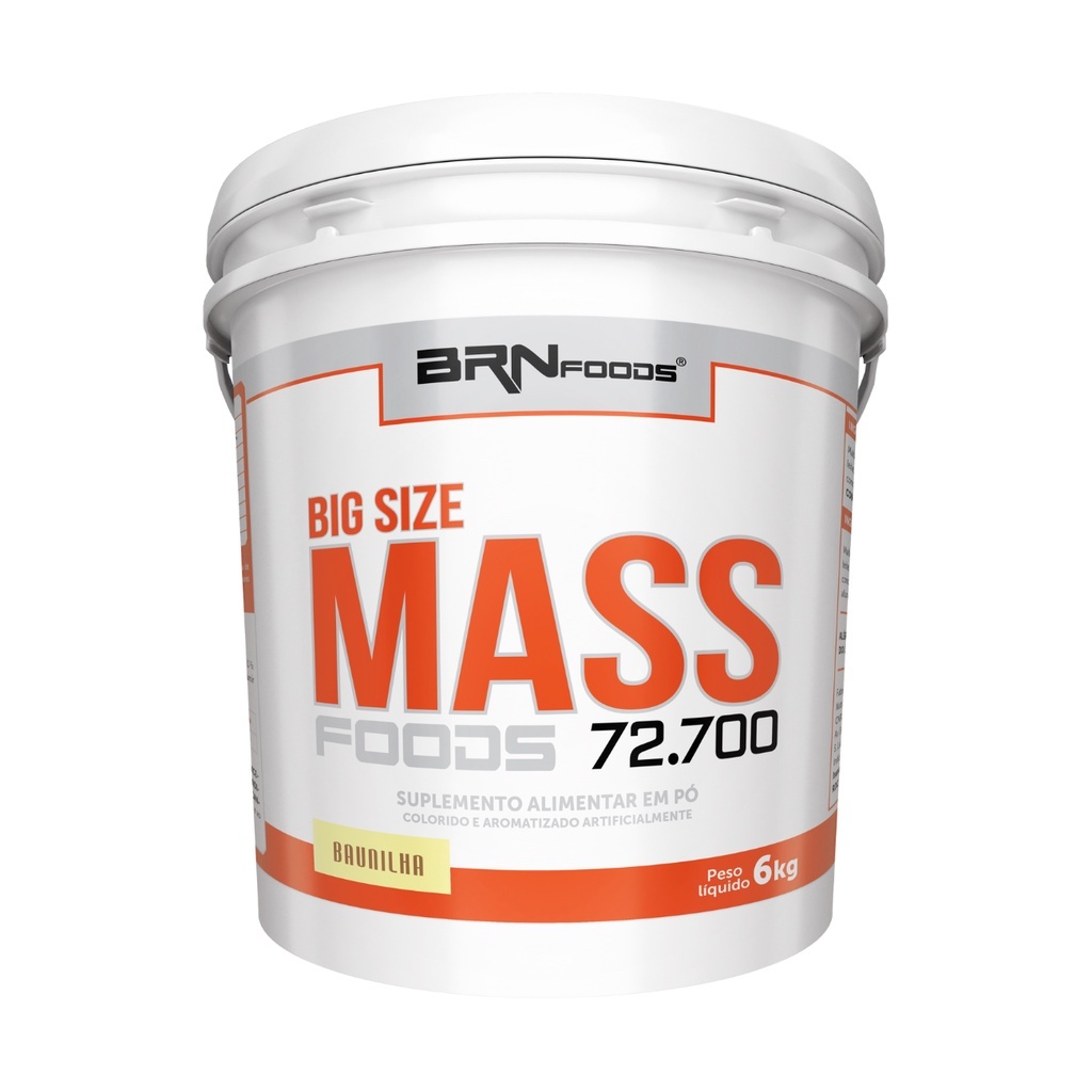 Hipercalórico Big Size Mass 6 kg Suplemento Para Aumento de Massa e Ganho de Peso BRNFOODS