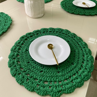 Sousplat De Crochê Kit 4pçs a 12peças Colorido - ARTESANAL - natalino Mesa posta Suplast em Oferta na Shopee