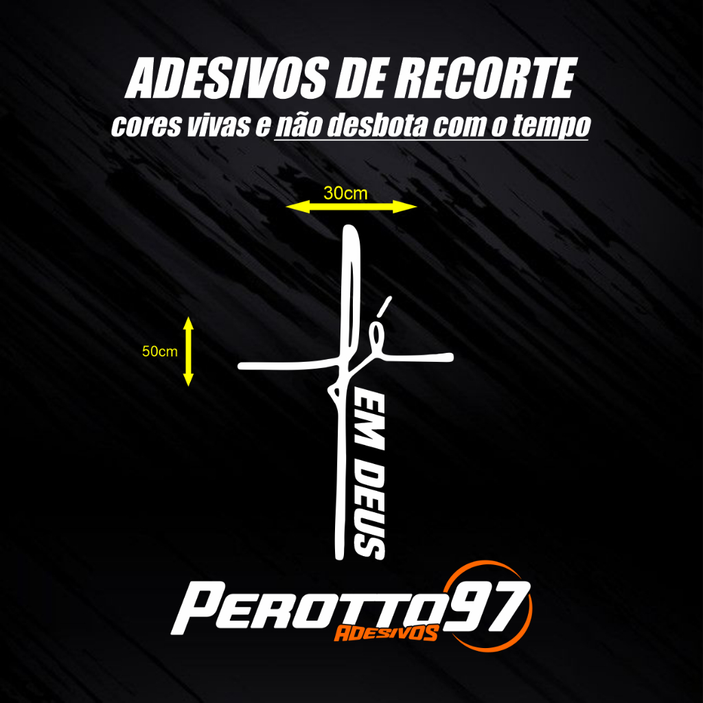 Adesivo Fé em Deus 50x30 para parabrisa de caminhão