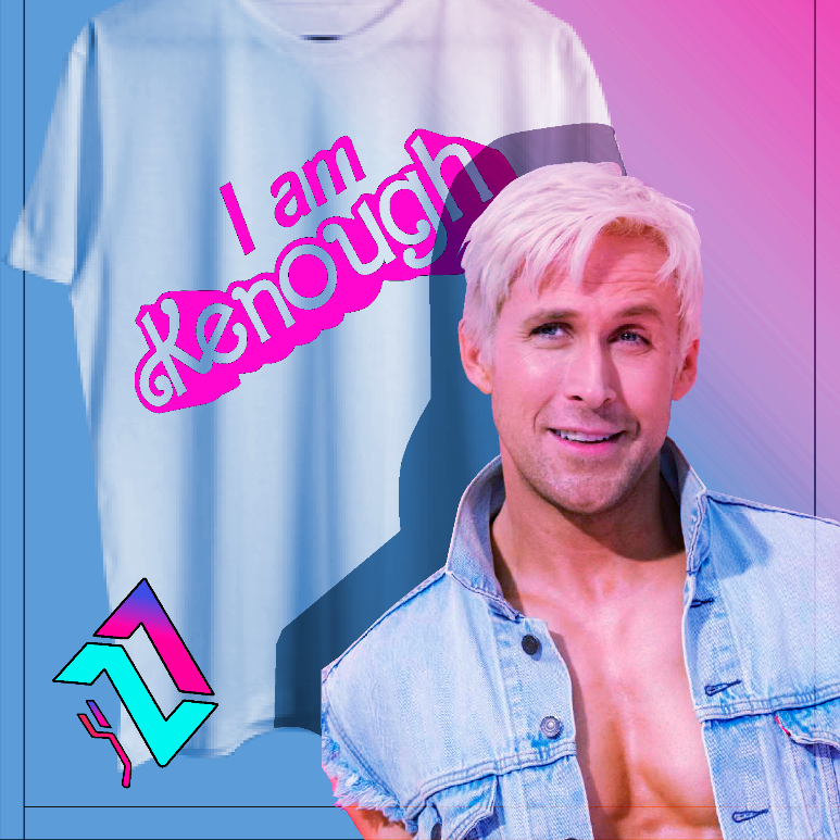 Camiseta Blusa "i am kenough" Filme Barbie Masculina Feminina Basica Unissex, Blusa Camisa Malha Fria Modelo Liza Raglan
