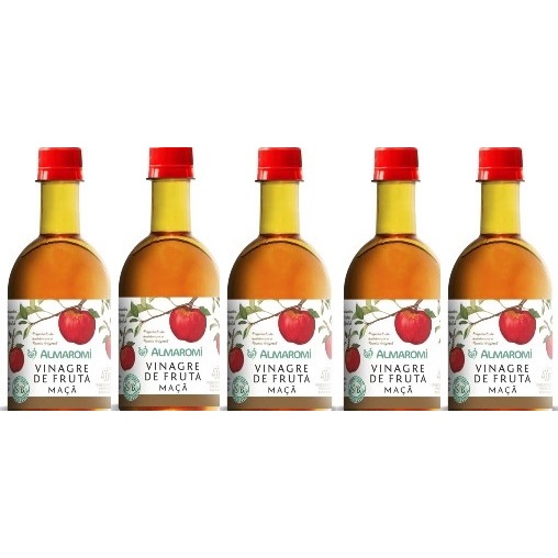 Kit 5 Vinagre de maçâ Almaromi 400ml em Oferta na Shopee