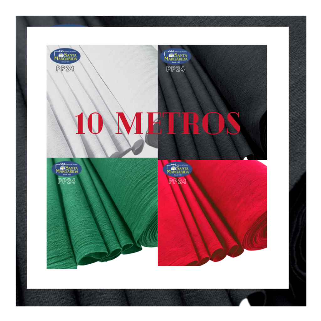 Tecido Pano de Prato Alvejado Pé de galinha PP 24 Preto 10 metros Santa Margarida