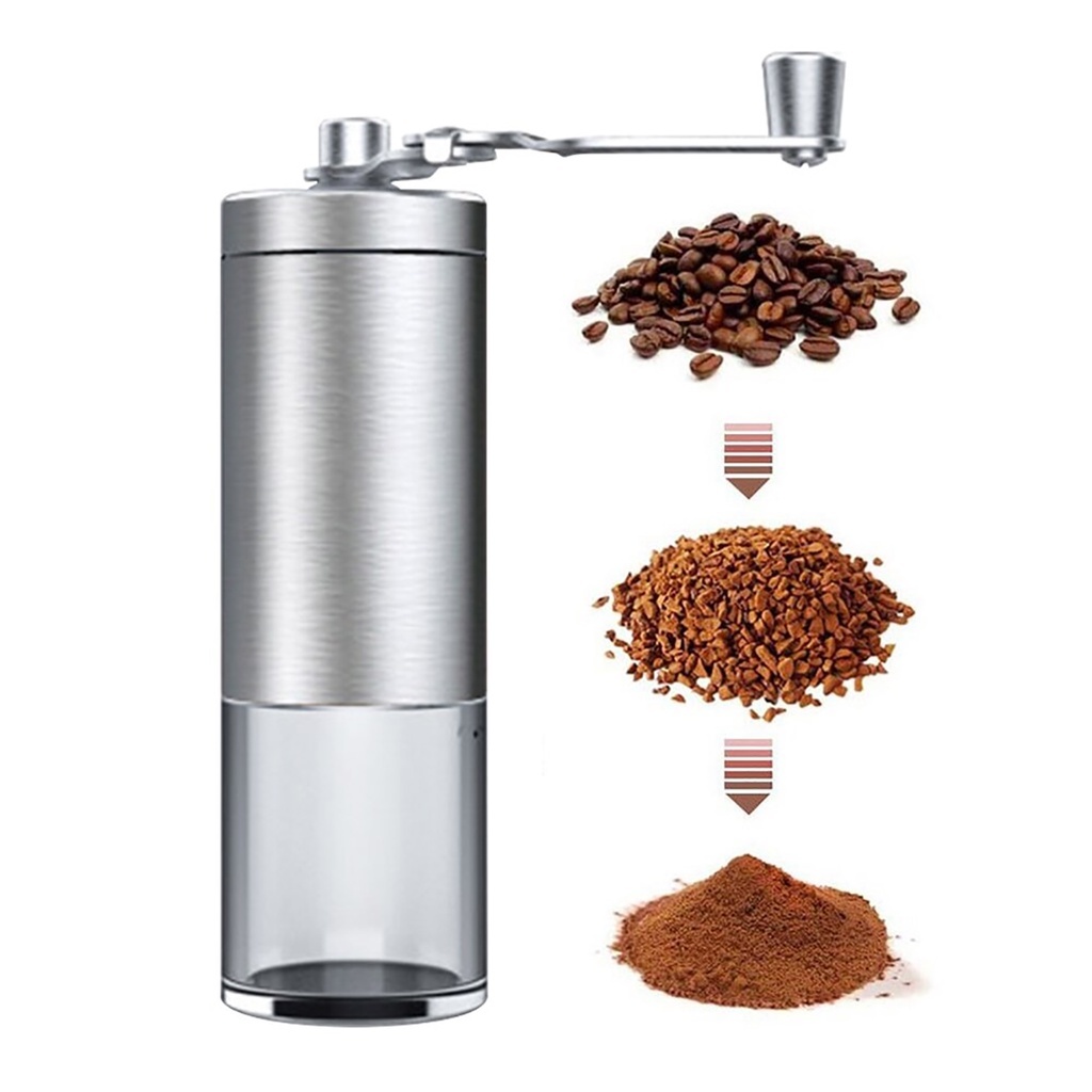 Moedor De Grãos Café Manual Aço Inox C/ Ajuste De Moagem Premium