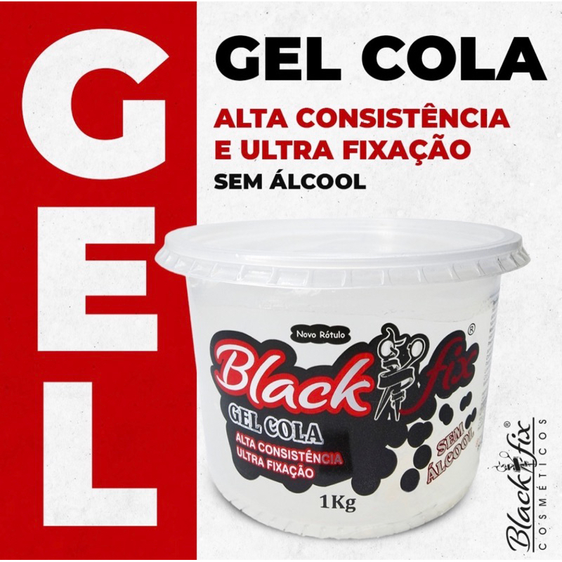 Gel Cola Black Fix 1kg | Ultra Fixação, Modelagem e Tampa Transparente — imagem 2 de 2