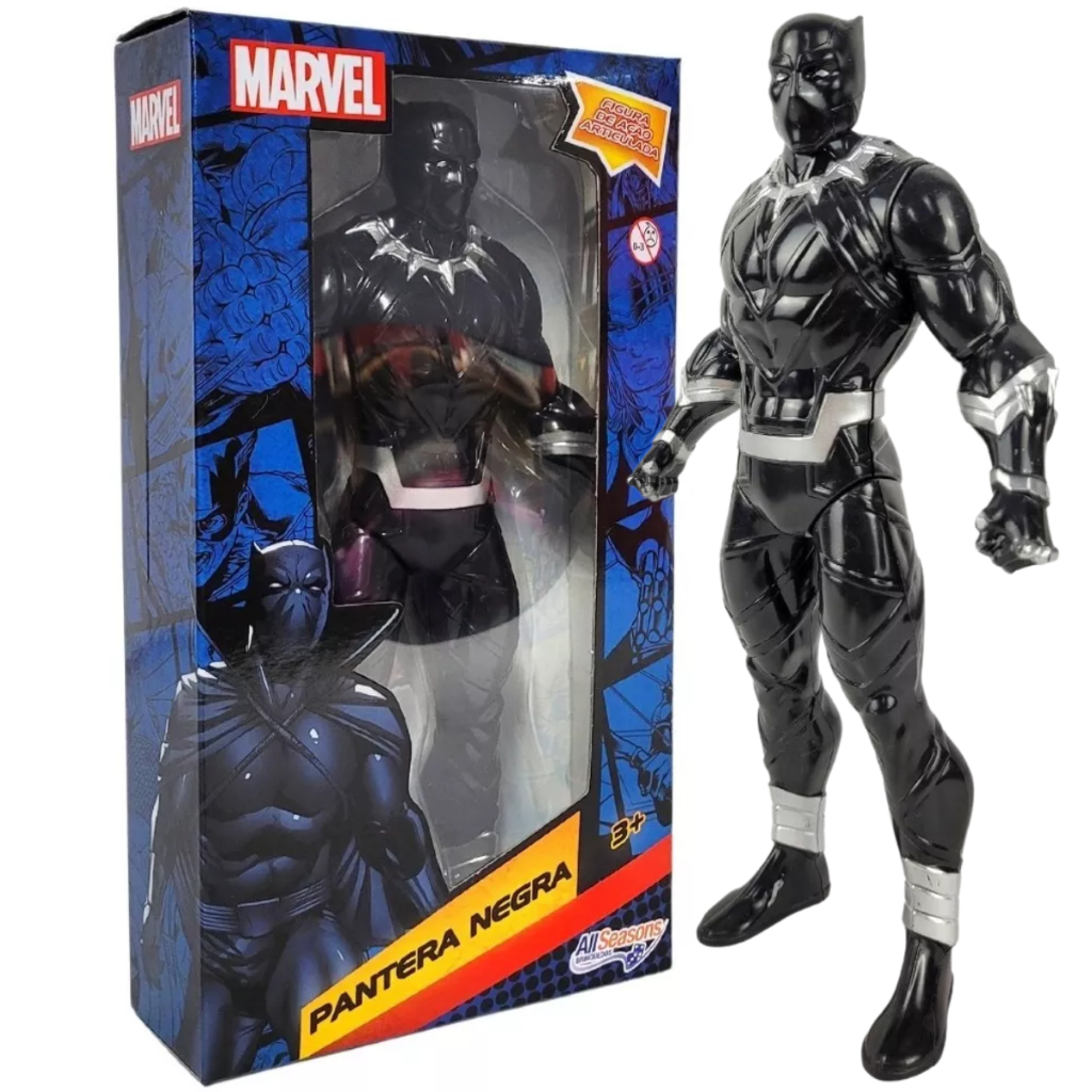 Boneco Pantera Negra 22cm Articulado Brinquedo Vingadores bonecos brinquedos figuras de ação brinquedo