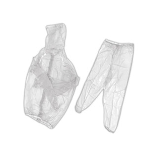 Kit 3 Conjunto Capa Chuva Transparente Impermeável Com Capa Calça