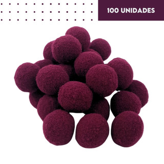 Pompom Bordô 20mm - Com 100 Unidades - BRX