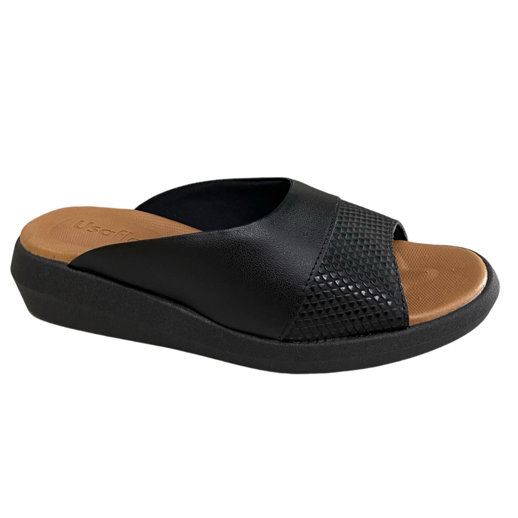 Tamanco Feminino Esporão Anabela Tipo ortopédico Usaflex 3009
