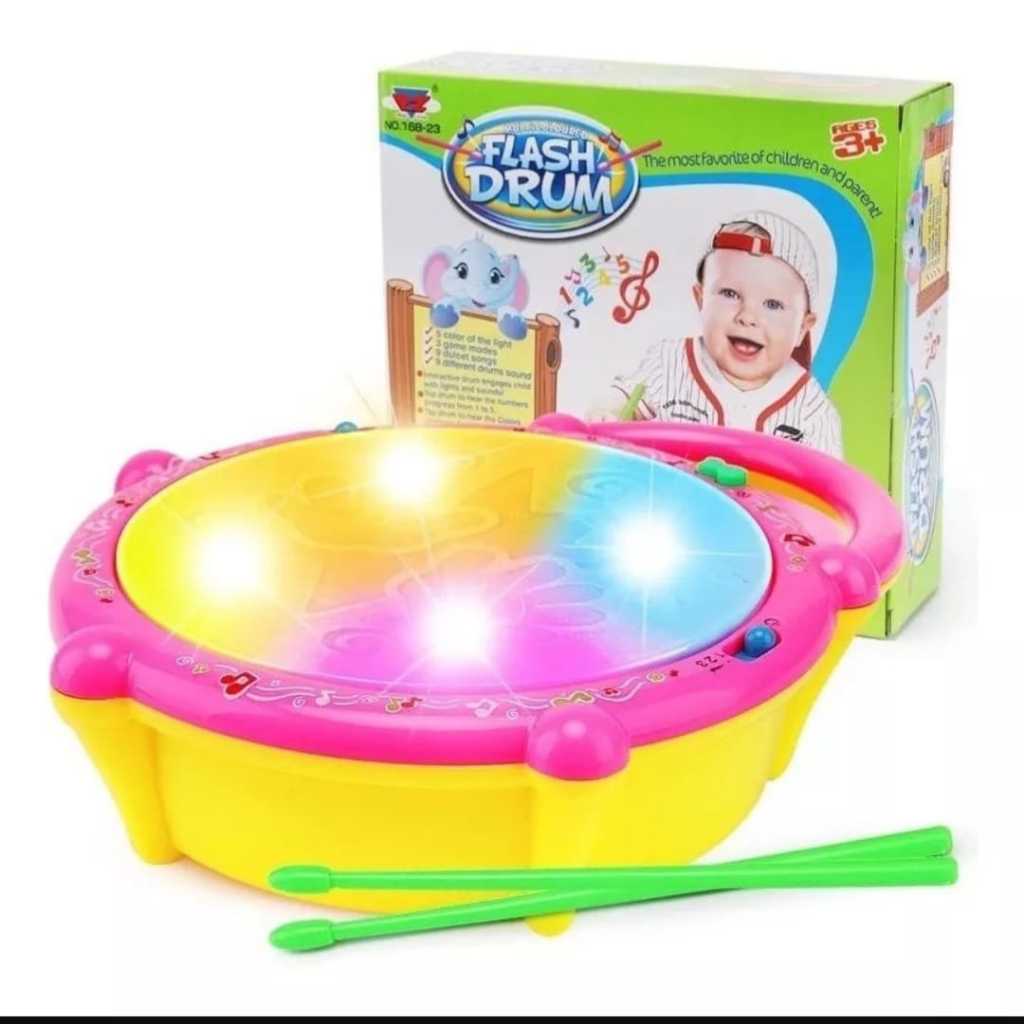 Tambor Bebê Infantil Batuque Com Som E Luz Educativo Musical em Oferta na Shopee