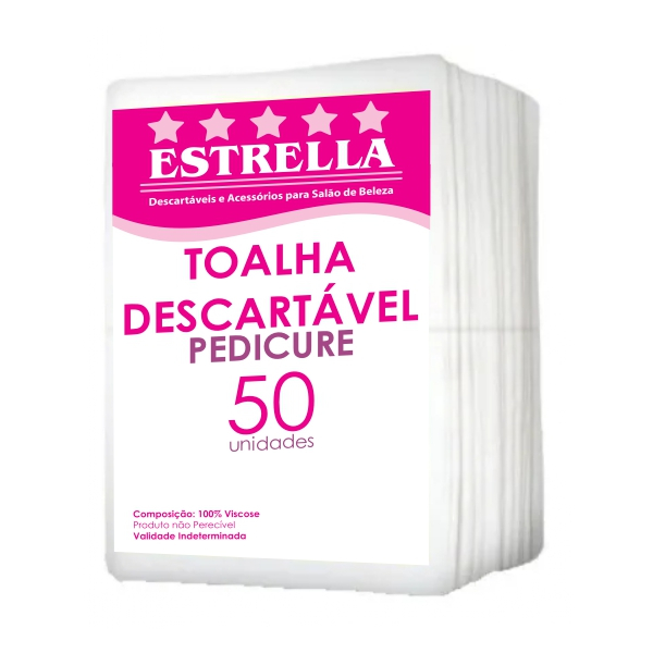 Toalha Descartável Pedicure (30cm x 35cm) - 50 unidades - Alta Absorção