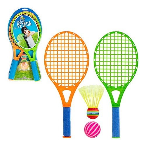 Jogo De Peteca Raquetes Bola Peteca Brinquedo Infantil