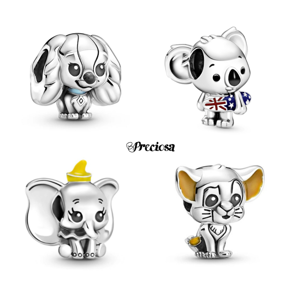 Berloques charms disney dumbo coala surfista rei leão simba lady a dama e o vagabundo estilo pandora vivara life