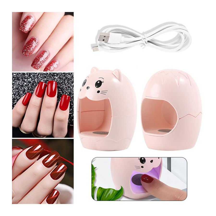 Mini Cabine Unha Secadora de Esmalte Portátil Gatinho Luz Ultra Violeta
