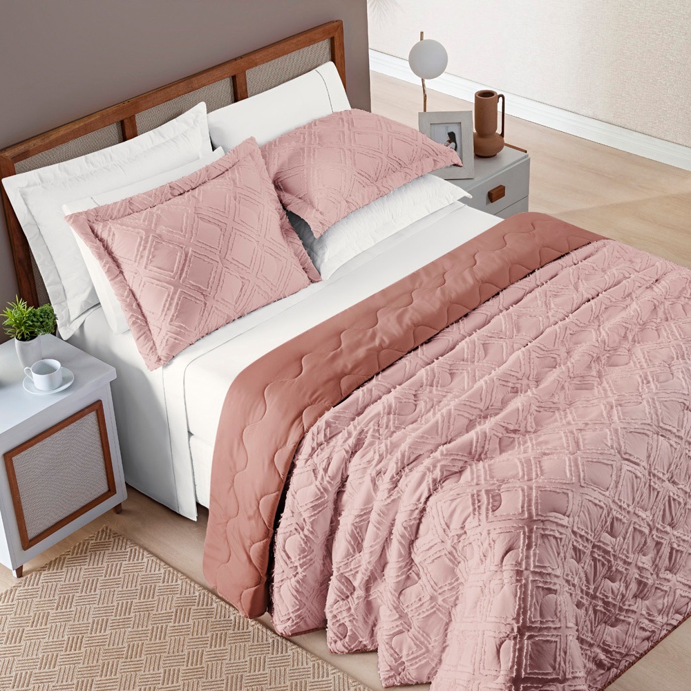 Cobre Leito Colcha trabalhada Aveline Sofisticada Colcha Alto Padrão em Oferta na Shopee