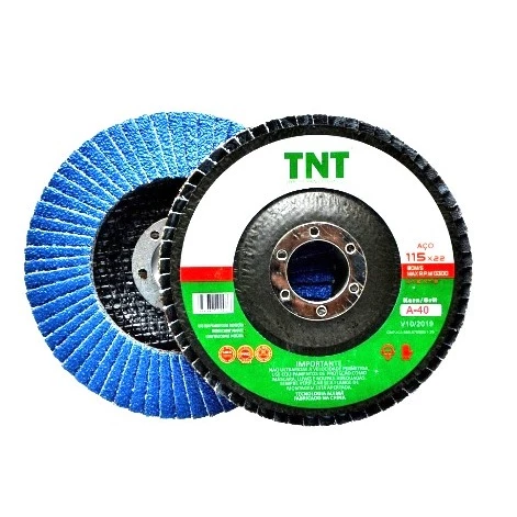 Disco Flap TNT Green Label, 100 unidades, Escolha o Grão (40/60/80/120), (4.1/2) 115x22 de diâmetro — imagem 1