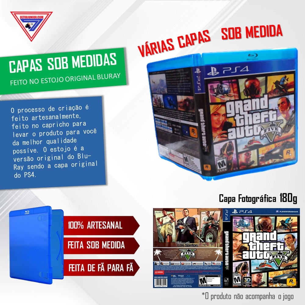 impressão Capa games de Ps4 sem jogo e sem estojo