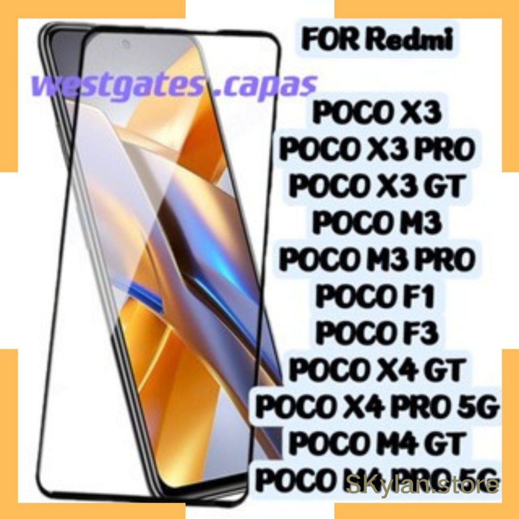 Pelicula 3D Vidro Compativel Xiaomi Redmi POCO x3 x3 pro GT M3 M3pro F1 F3 X4 M4 em Oferta na Shopee