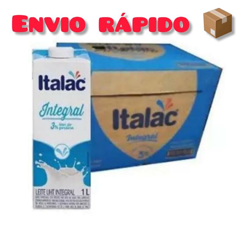 Caixa Fechada 12 Unidades Leite Integral Italac 1 litro Longa Vida