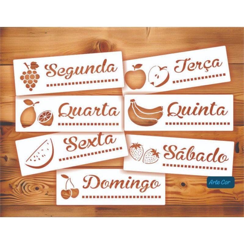 Estencil Semaninha II / Dias da semana / n.237 em Oferta na Shopee