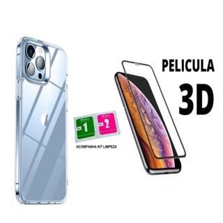 kit capa clear cristal PREMIUM + película 3D vidro ORIGINAL para iPhone XR | XS | 11 | 12 | 13 | 14 | 15 [Envio imediato]