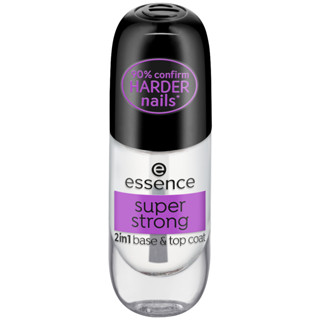 Base e Top Coat fortalecedor de unhas Super Strong 2 in 1 essence