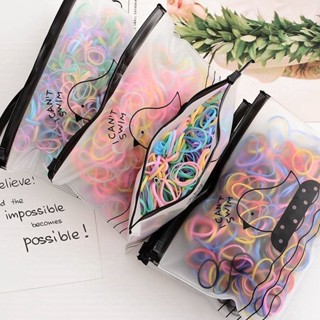 2000 Peças Bolsa Elástico De Cabelo Feminino Descartável Multicolorido