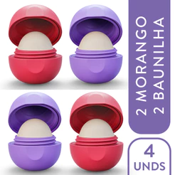 Kit 4 Hidratantes Labiais Beta Baunilha e Morango – Hidratação Profunda com FPS 6