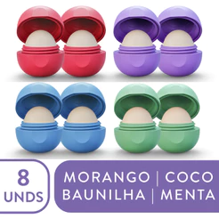 Kit 8 Hidratantes Labiais Beta Aromas Sortidos – Hidratação Profunda com FPS 6