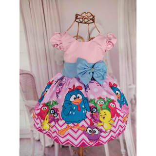 Vestido infantil rodado Galinha  pintadinha rosa alta qualidade em Oferta na Shopee