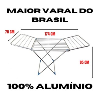 Varal de Chao Com Abas Aluminio 174 Cm Modelo Gigante Maior do Brasil em Oferta na Shopee