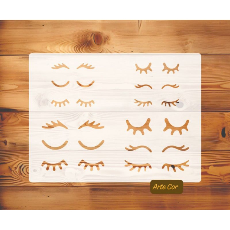 Estencil cilios / Molde vazado olhos fechados n.184 / 20 x 15 cm