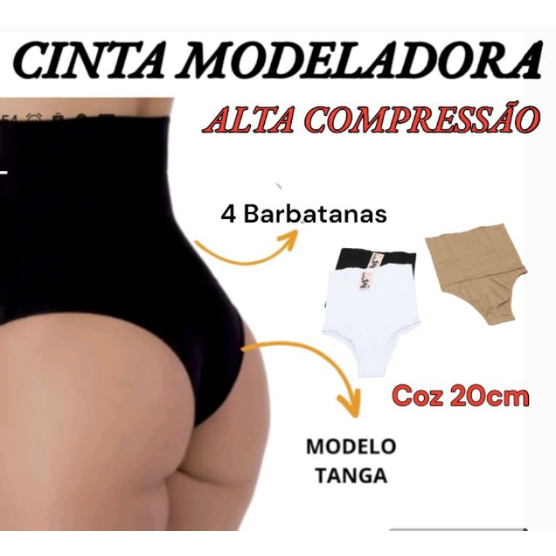 CINTA MODELADORA SECA BARRIGA TANGA  COM BARBATANAS em Oferta na Shopee