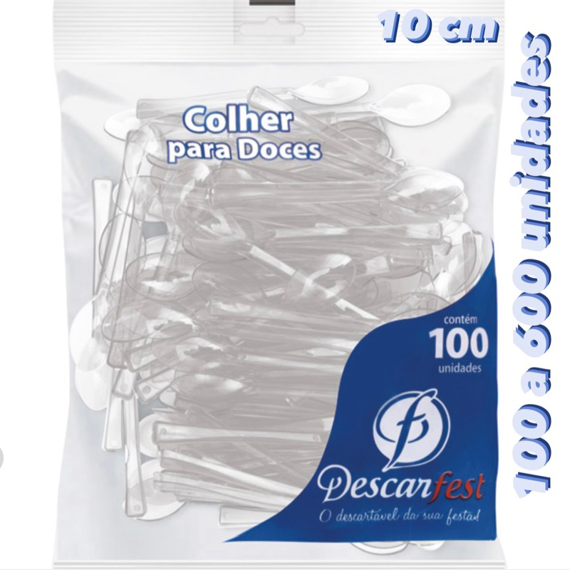 KIT 100~600 MINI COLHER 8 cm CRISTAL MEXEDOR DE CAFÉ